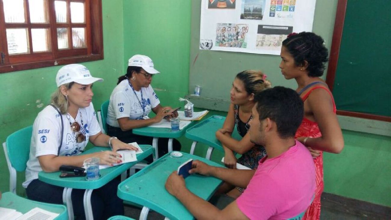 Equipe do Sine fez cadastro de trabalhadores e prestou orientações durante a Ação Global