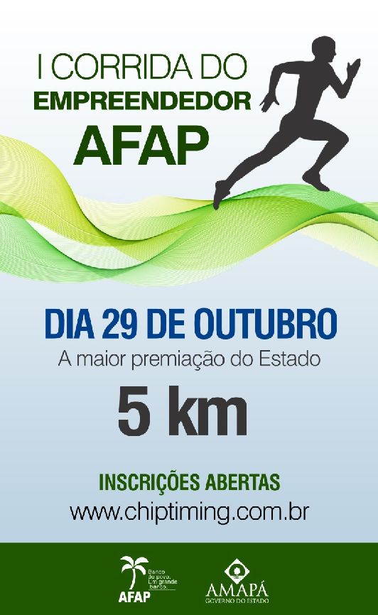 Os primeiros lugares gerais feminino e masculino receberão R$1.200,00. Também receberão premiações em dinheiro as categorias empreendedor, colaborador AFAP e o primeiro lugar amapaense (uma forma de valorização do corredor local).