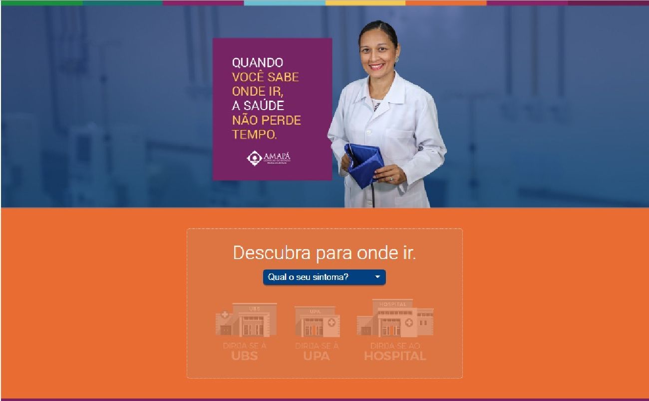 O site maissaude.ap.gov.br possui uma plataforma interativa para ajudar os usuários a encontrar o local de atendimento baseado nos sintomas apresentados