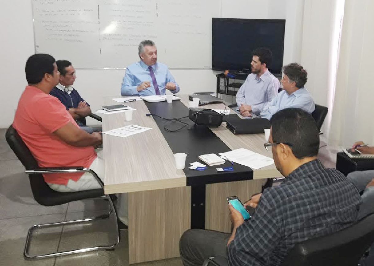Os representantes da empresa foram recepcionados por diretores e técnicos da Agência Amapá e o chefe de gabinete do Imap