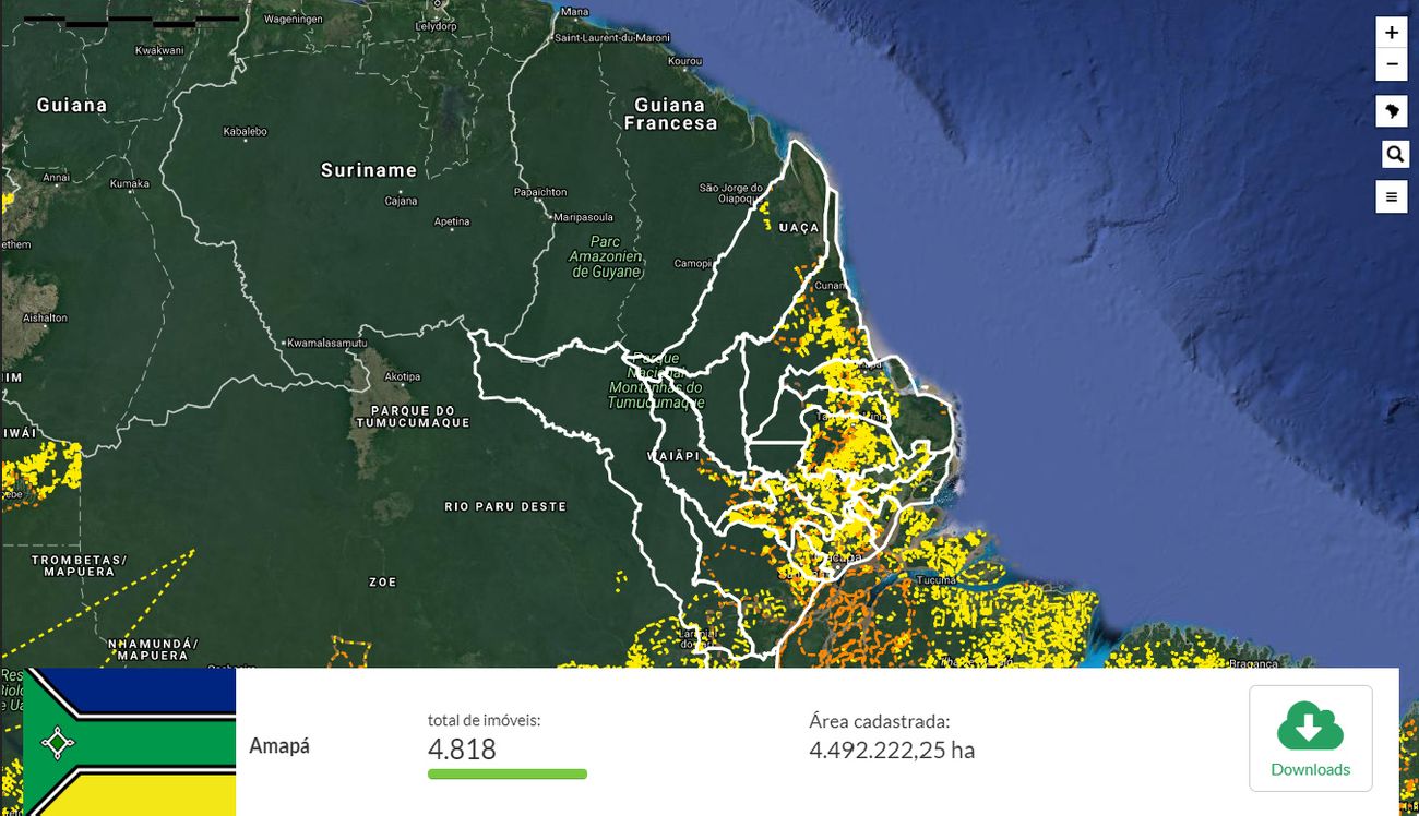 No Amapá já foram cadastrados 4.818 imóveis, representando área de 4,49 milhões de hectares nos 16 municípios