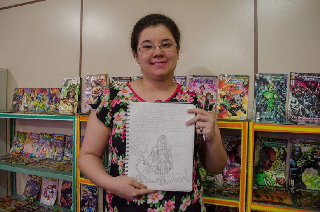 Letícia foi surpreendida pela avó que a levou na programação que retratou o mundo da imaginação e da criatividade.