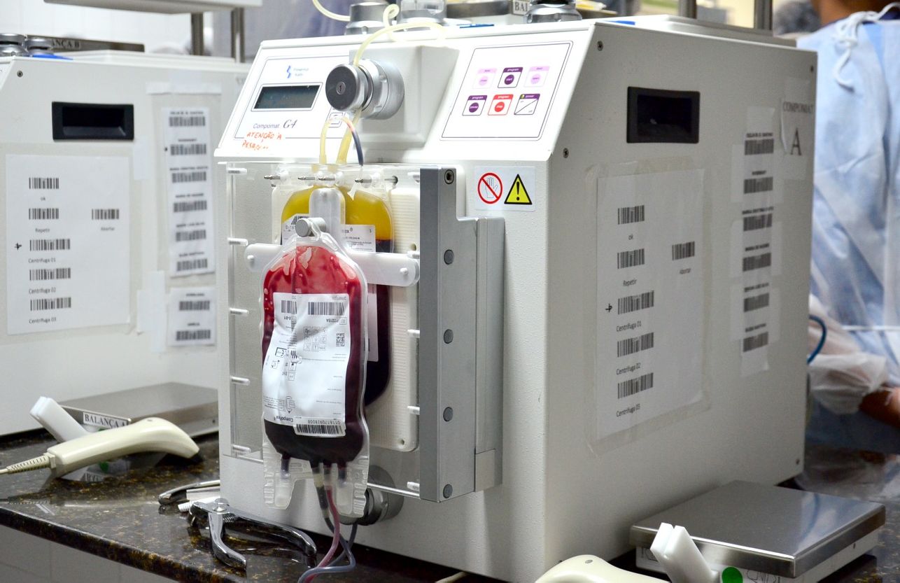 Hemocomponentes como as plaquetas são extraídas durante o fracionamento pelo qual o sangue passa, depois de ser doado.