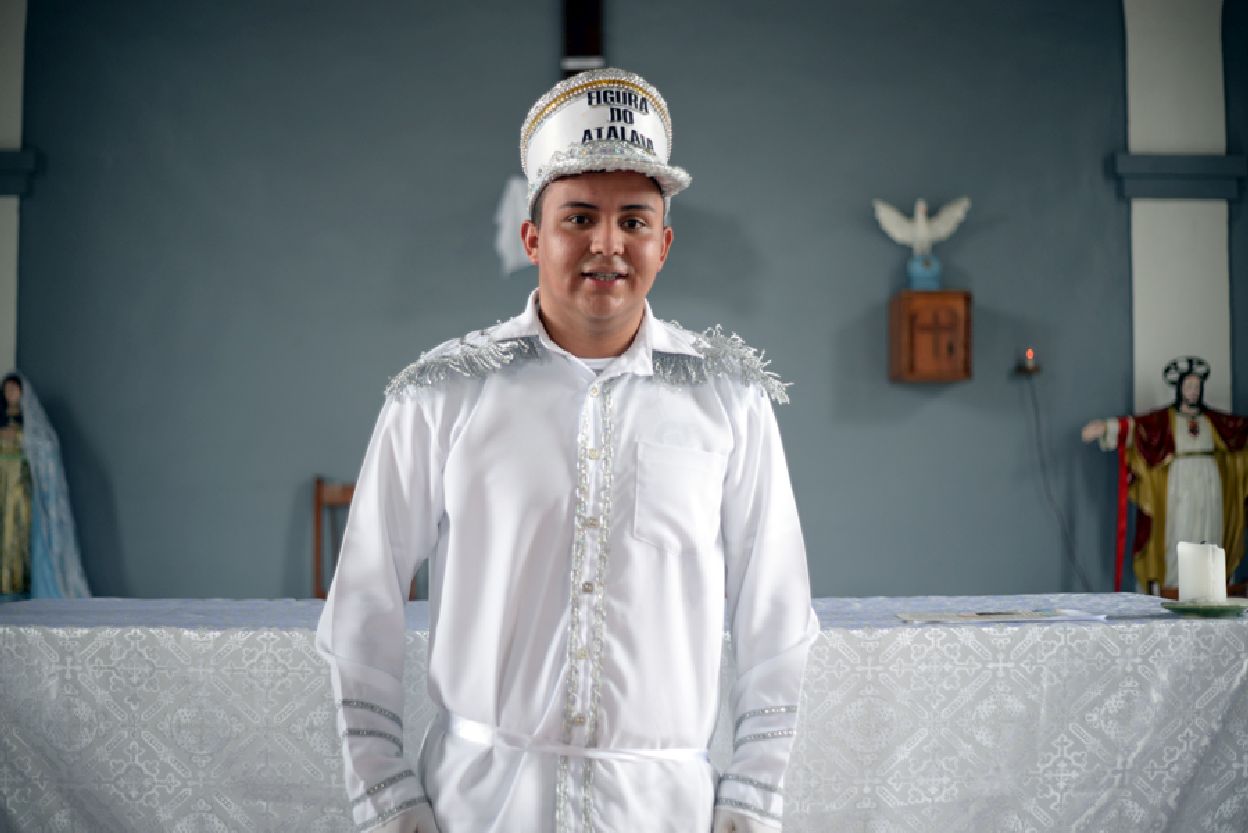 Ronycleizer Almeida já com a indumentária do Atalaia, se prepara para uma das cenas mais difíceis: a morte do personagem