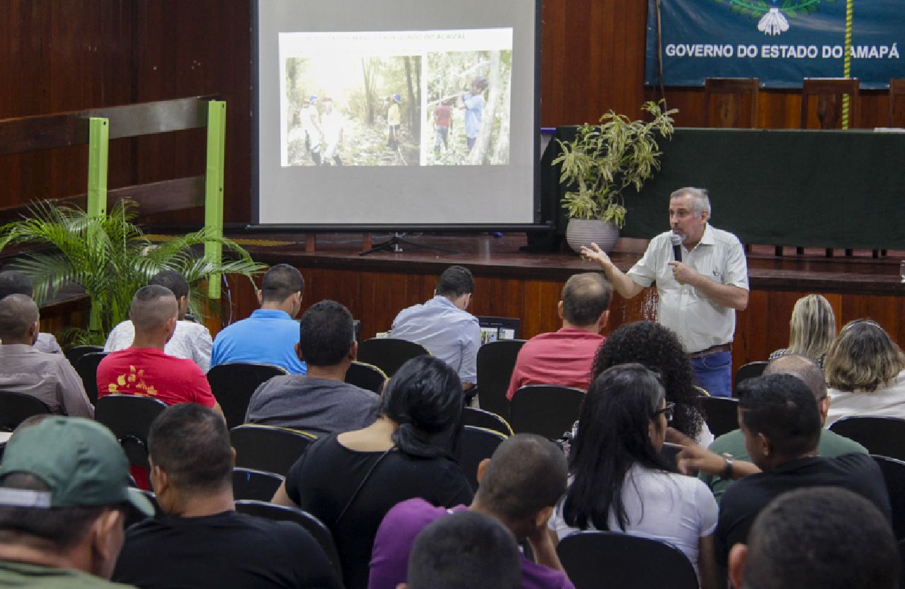 O pesquisador da Embrapa, Silas Mochiutti, falou sobre o manejo sustentável de açaizais nativos em áreas de várzeas