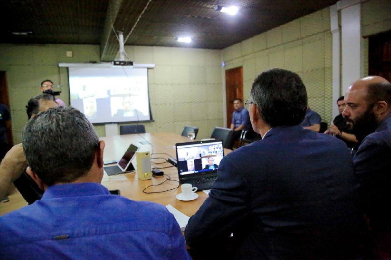Participaram da videoconferência, oito dos nove governadores que compõem o Consórcio da Amazônia