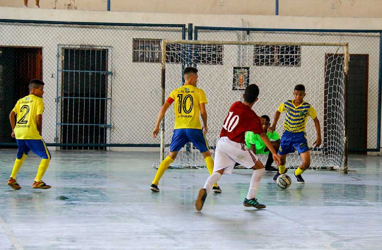 Equipe de futsal masculino nos Jogos Escolares Amapaenses