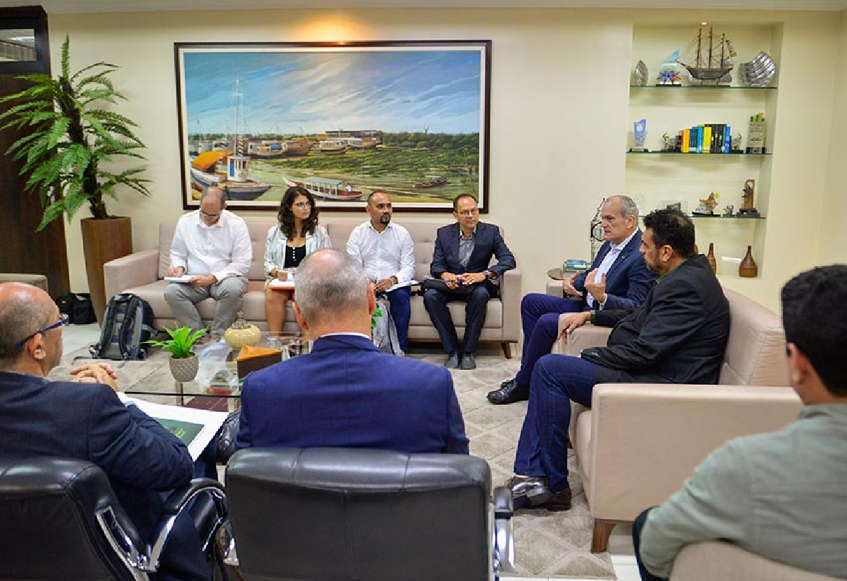 Governador em exercício, Jaime Nunes, acompanhado de equipe, encontrou com delegação da Guiana Francesa nesta segunda-feira