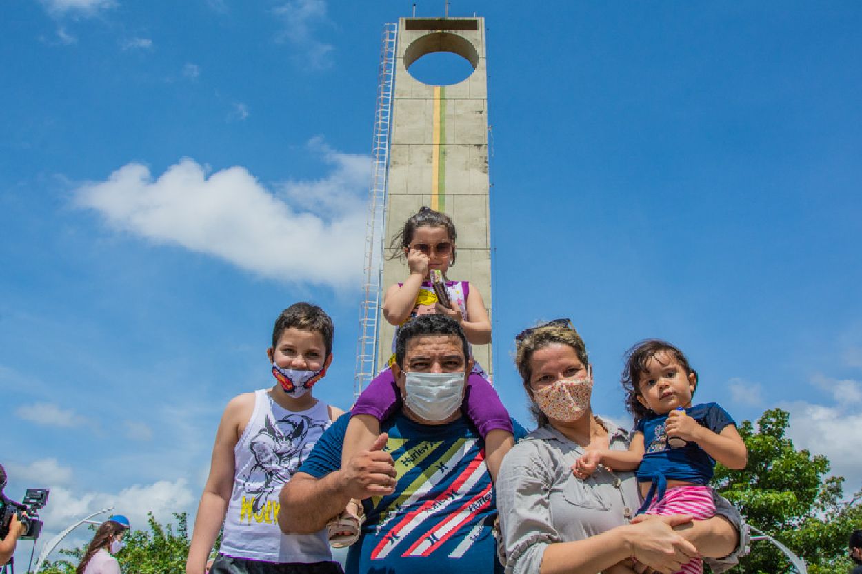 As famílias aproveitaram para um momento de lazer