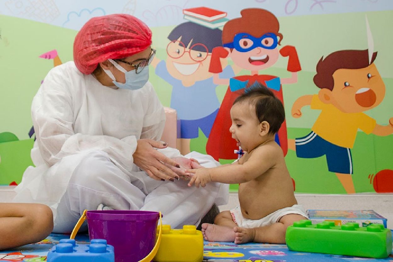 Centro Covid HU tem área lúdica para crianças hospitalizadas.
