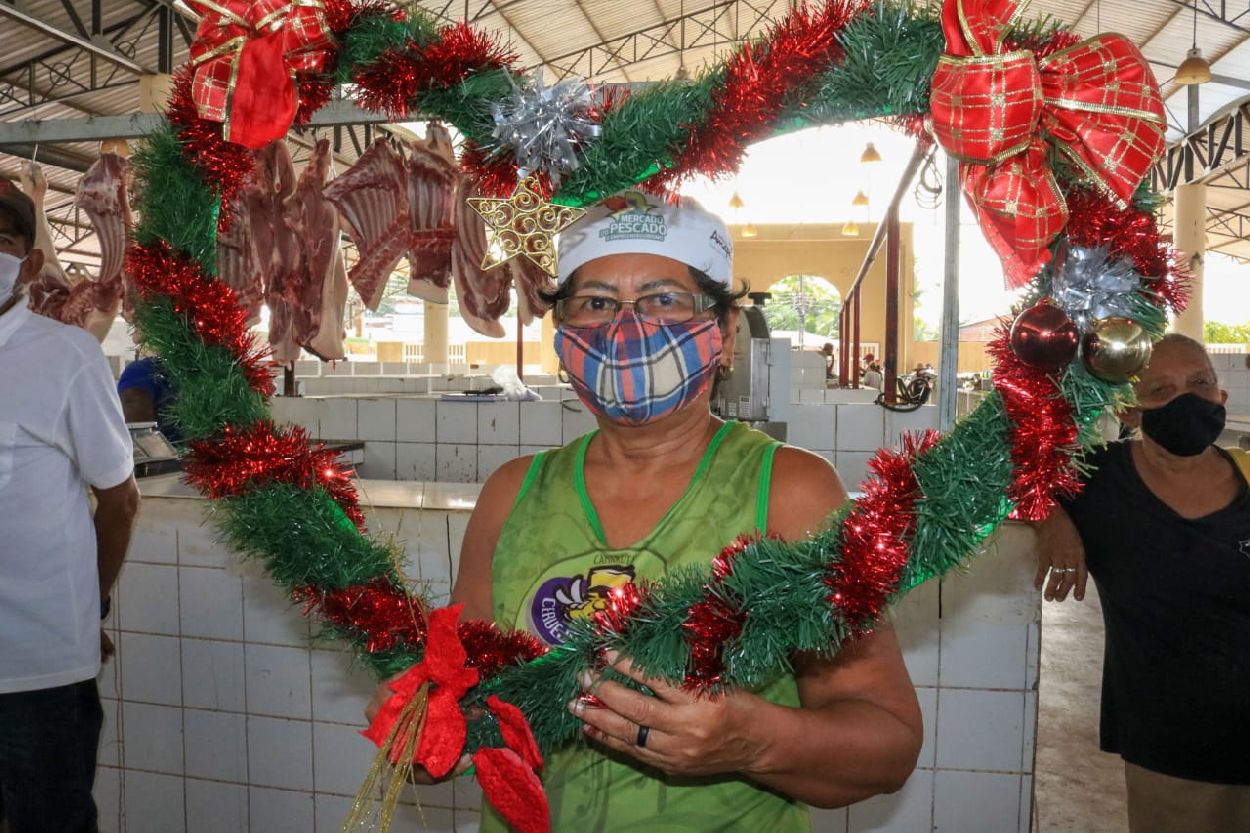 Dona Nailde Moraes, trabalha à 12 anos na feira do pescado do bairro Perpétuo Socorro.