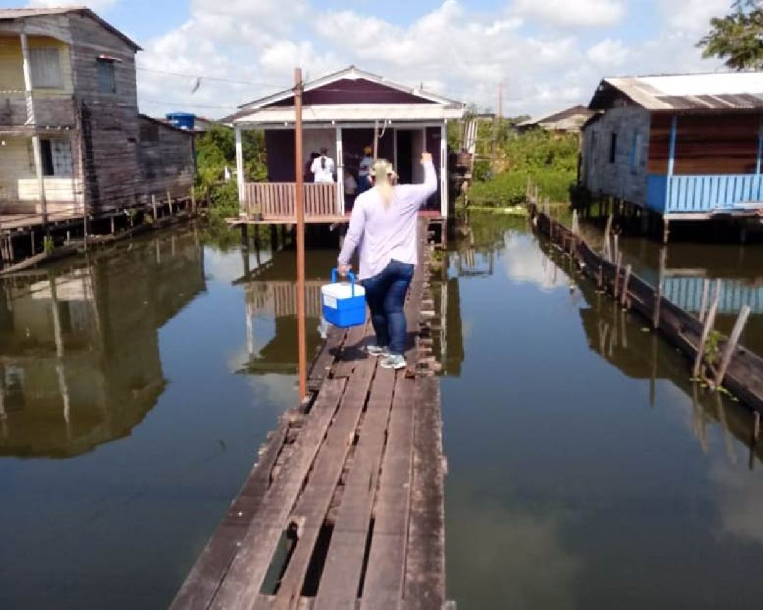 Varredura vacinal contra sarampo e influenza ocorre nas ruas, ponte, travessas das cidades.