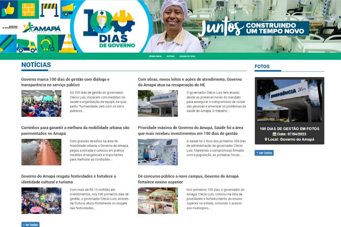 Site dos 100 Dias de Governo traz as principais ações da nova gestão neste início de administração pública