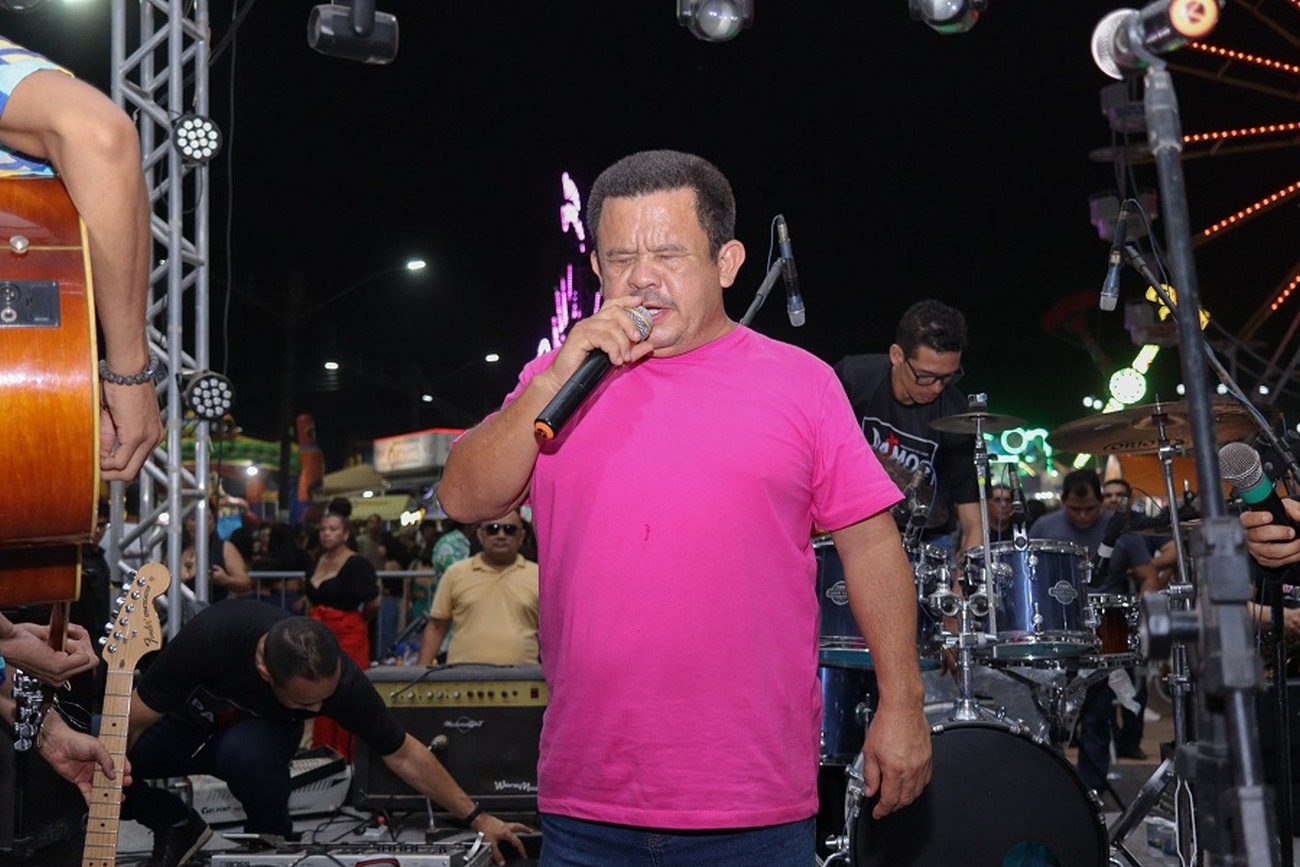 O apresentador conduziu o pavilhão 'Amapá 80 anos' neste sábado, 7
