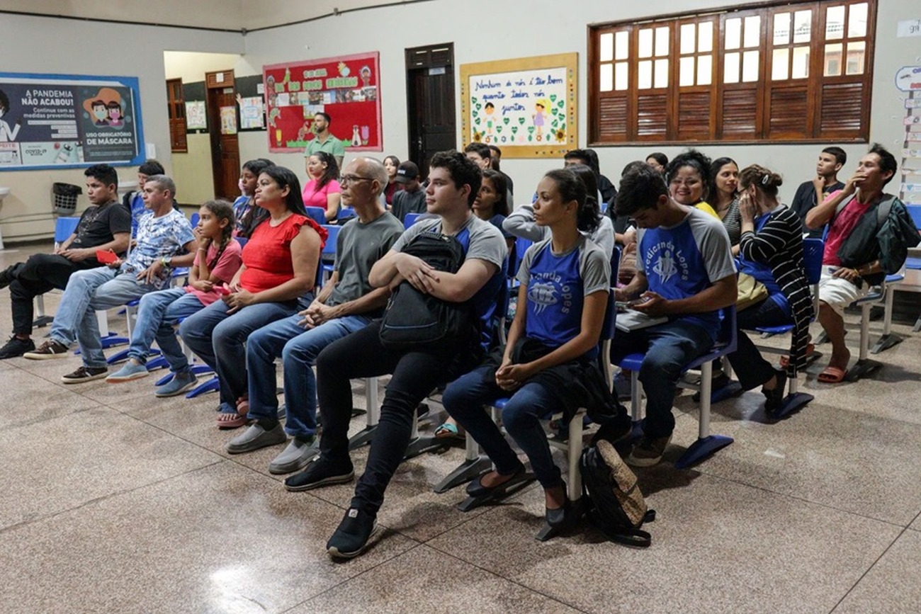 A ação aconteceu com as turmas de Educação de Jovens e Adultos da unidade