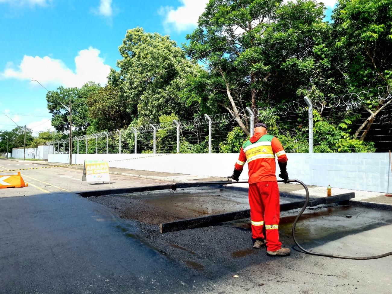 As obras seguem em ritmo acelerado e foram executadas em menos de uma semana