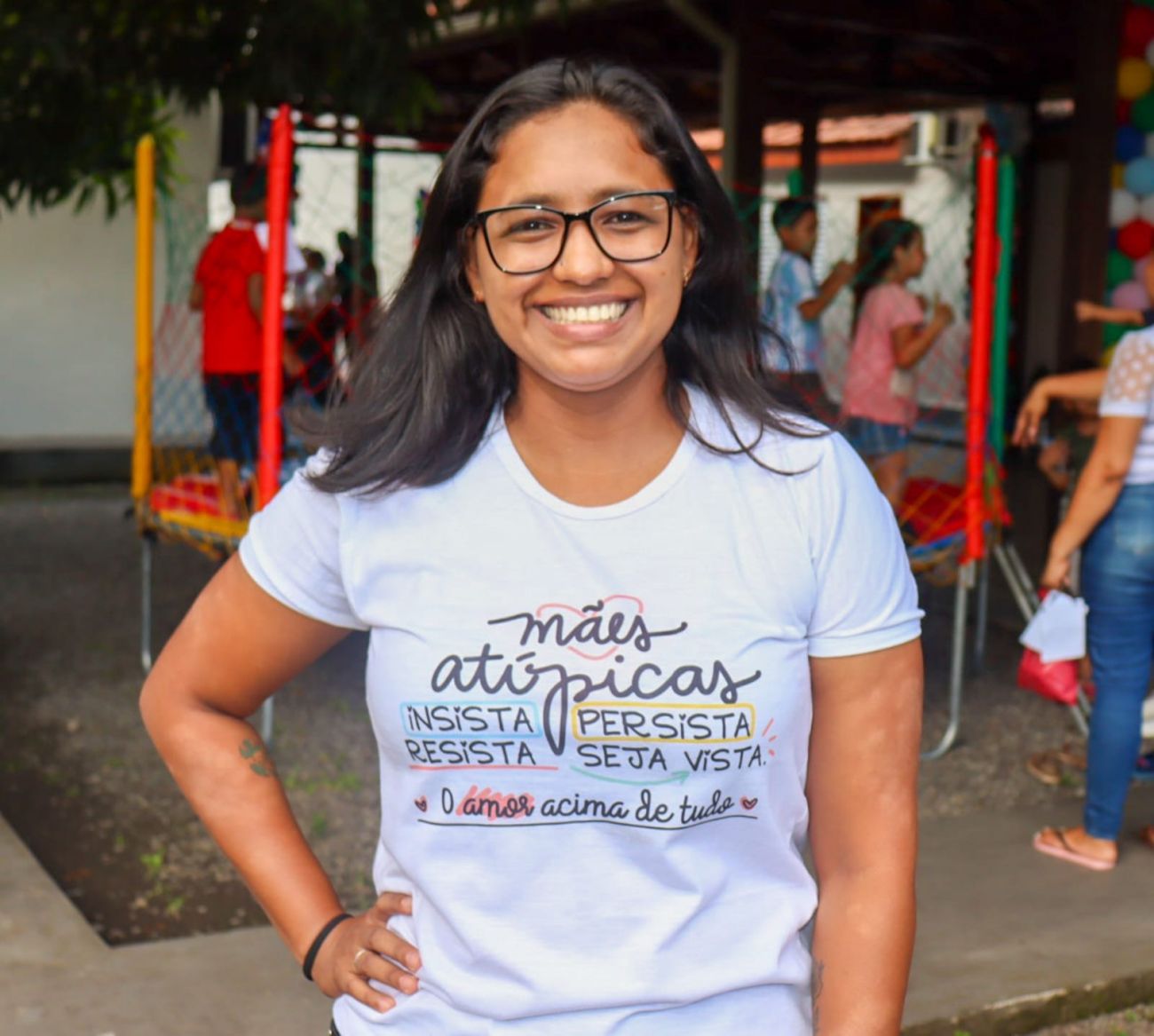 Ellen Bastos levou o Miguel para se divertir na colônia de férias do Governo do Amapá