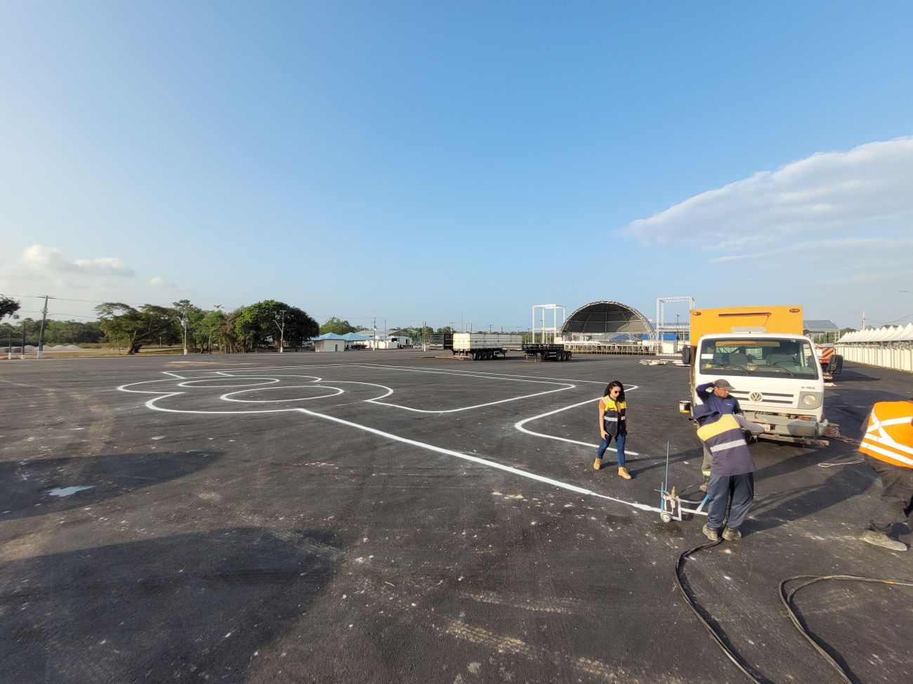 Pista de veículos passa por sua fase de demarcação