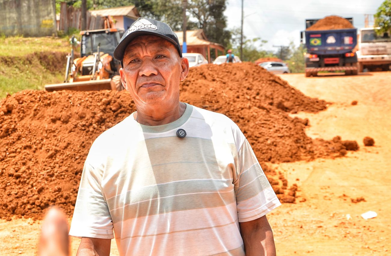 O agricultor Clever Vieira, 58 anos, mora na Avenida Barão do Rio Branco, via onde os trabalhos iniciaram