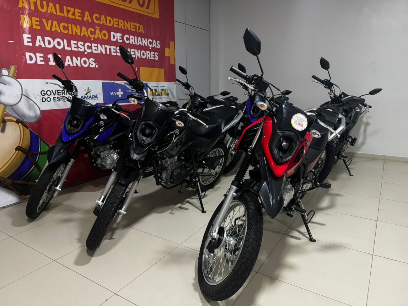 Motocicletas vão ajudar as equipes de saúde a chegar nas áreas de dificil acesso no estado