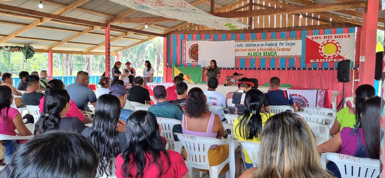 Lideranças indígenas do povo Karipuna estiveram reunidos para debater sobre assuntos pertinentes das comunidades