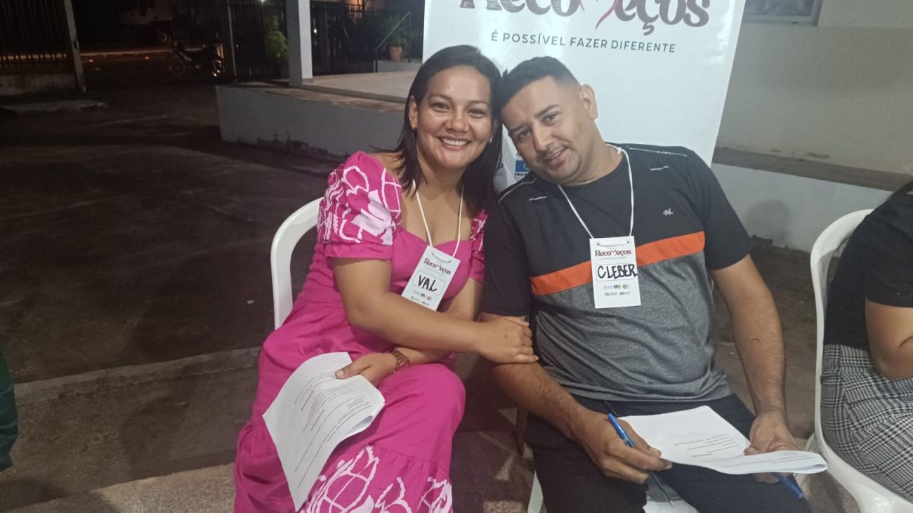 Valdinete Martins e Cleber Patrício, casados há 10 anos, participaram do encontro