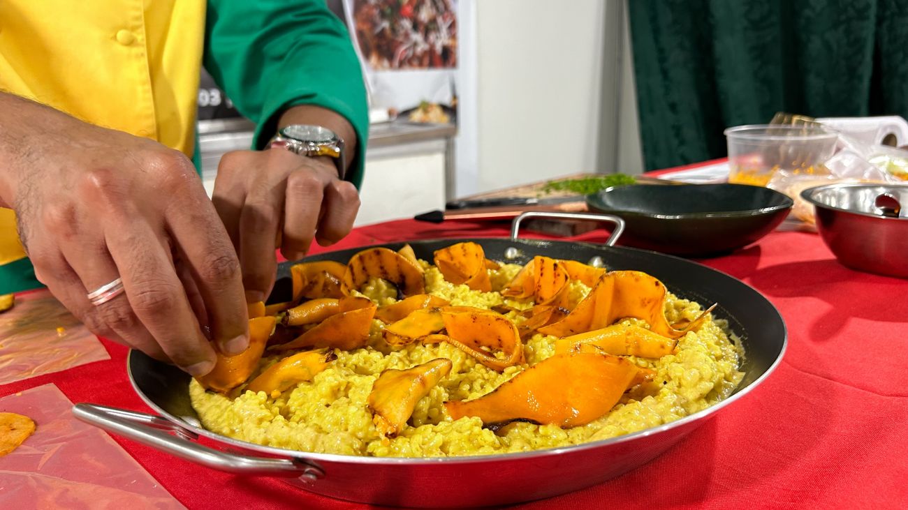 O preparo de um risoto de abóbora foi acompanhado pelo público ao vivo