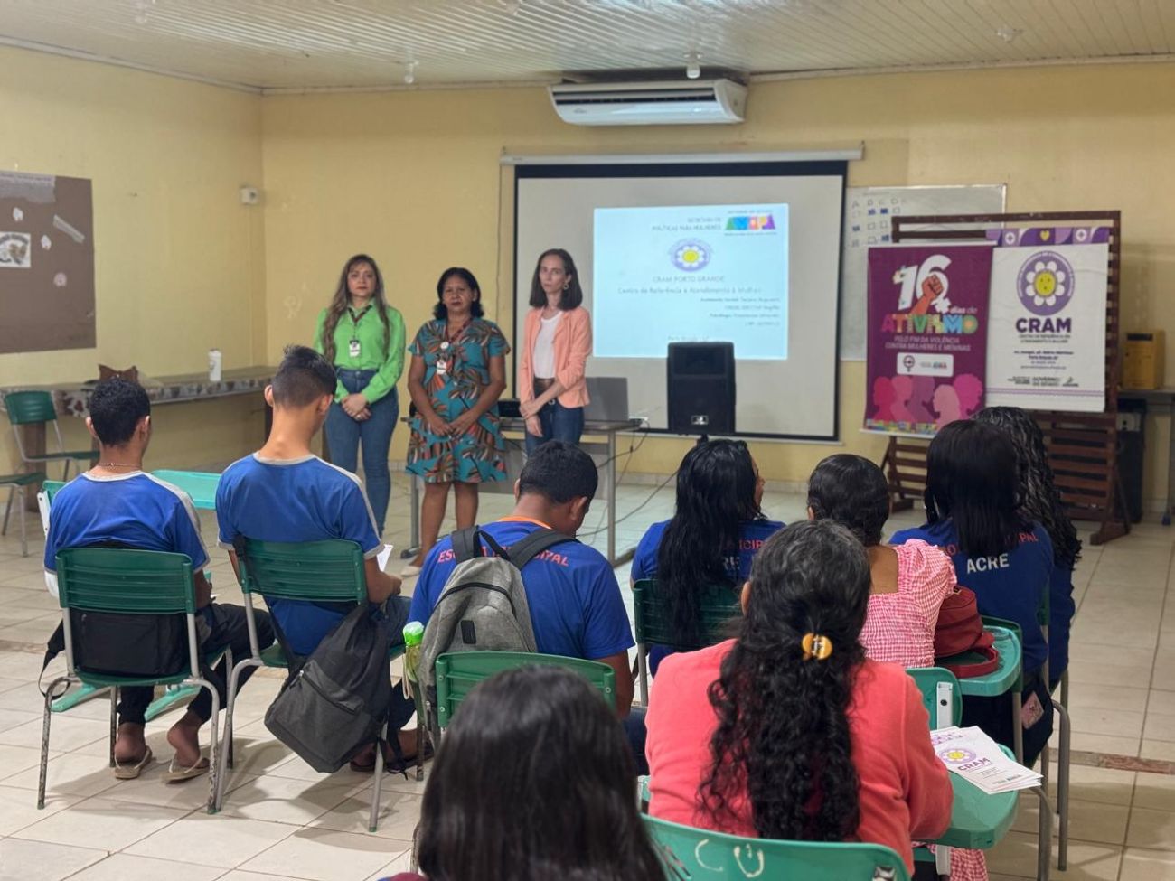 Equipe técnica do Cram de Porto Grande realizou palestras sobre o projeto "16 Dias de Ativismo"