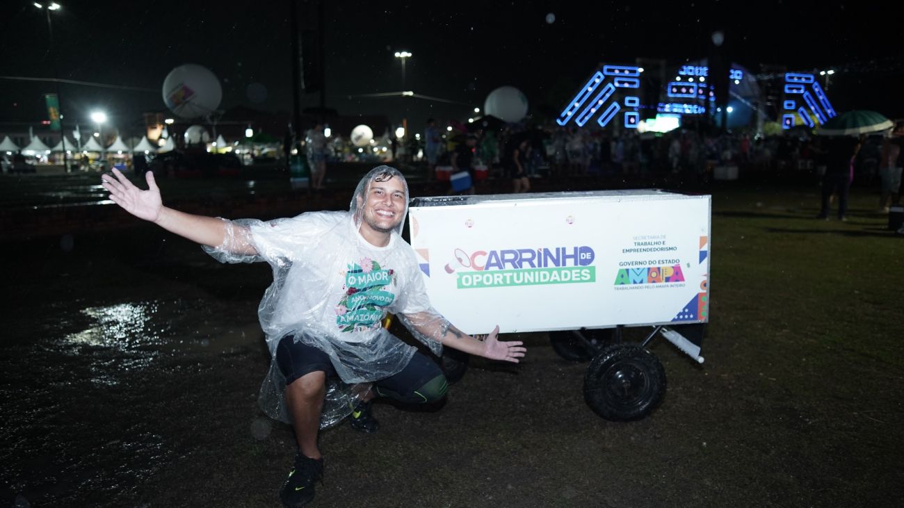Empreendedor Yuri Barros foi beneficiado pelo Carrinho de Oportunidades e aproveitou para lucrar no Réveillon do Amapá