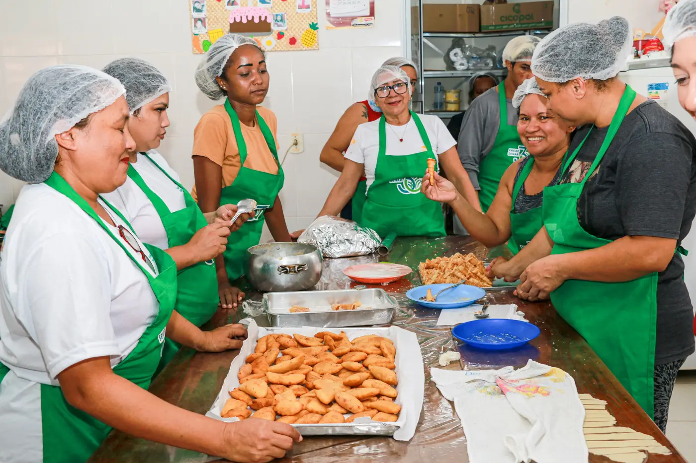 Foram 60 alunos formados nos cursos de Panificação Artesanal, Oficina de Salgados e Produção artesanal de Alimentos-Frutas