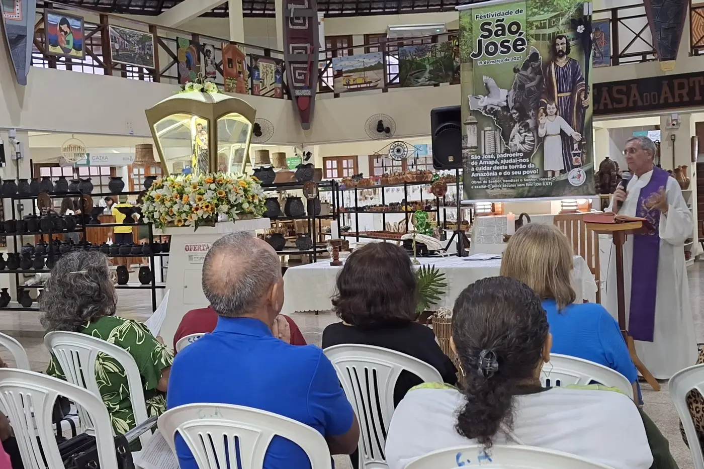 Missa na Casa do Artesão Amapaense faz parte da peregrinação de São José, organizada pela Diocese de Macapá