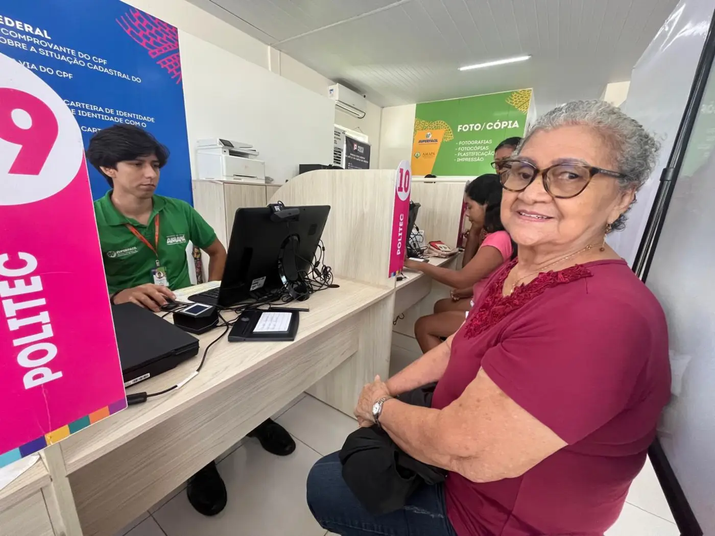 Dona Maria das Graças veio direto do distrito do Cassiporé para tirar a CIN
