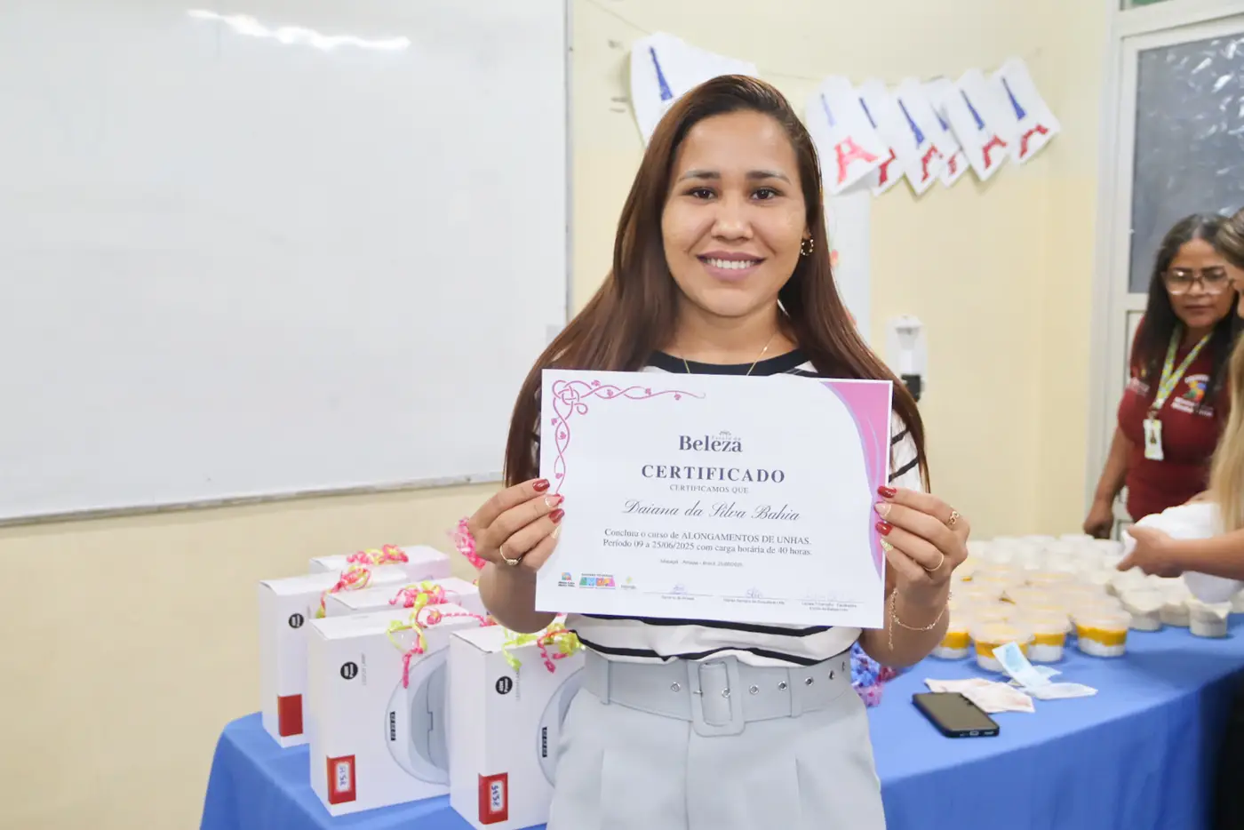Daiane Baia, 27 anos, celebrou a experiência adquirida pelo curso gratuito promovido pelo Governo do Amapá