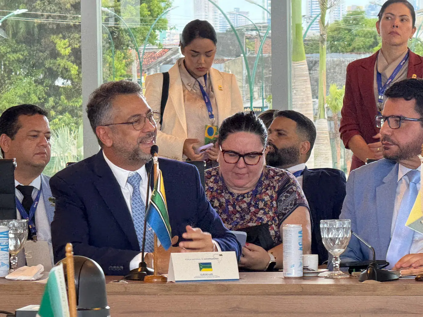 Governador Clécio Luís durante sua fala na 18ª Reunião do Fórum Nacional de Governadores, em Belém (PA)