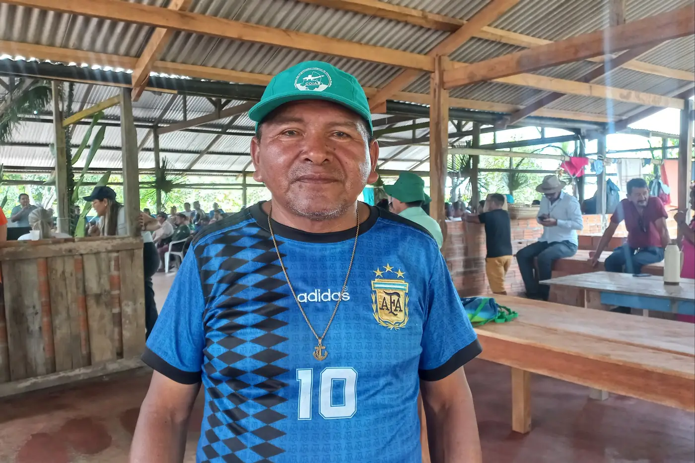 O cacique Sérgio Silva, de 54 anos, da etnia Galibi Marworno, participou do segundo dia de plenária