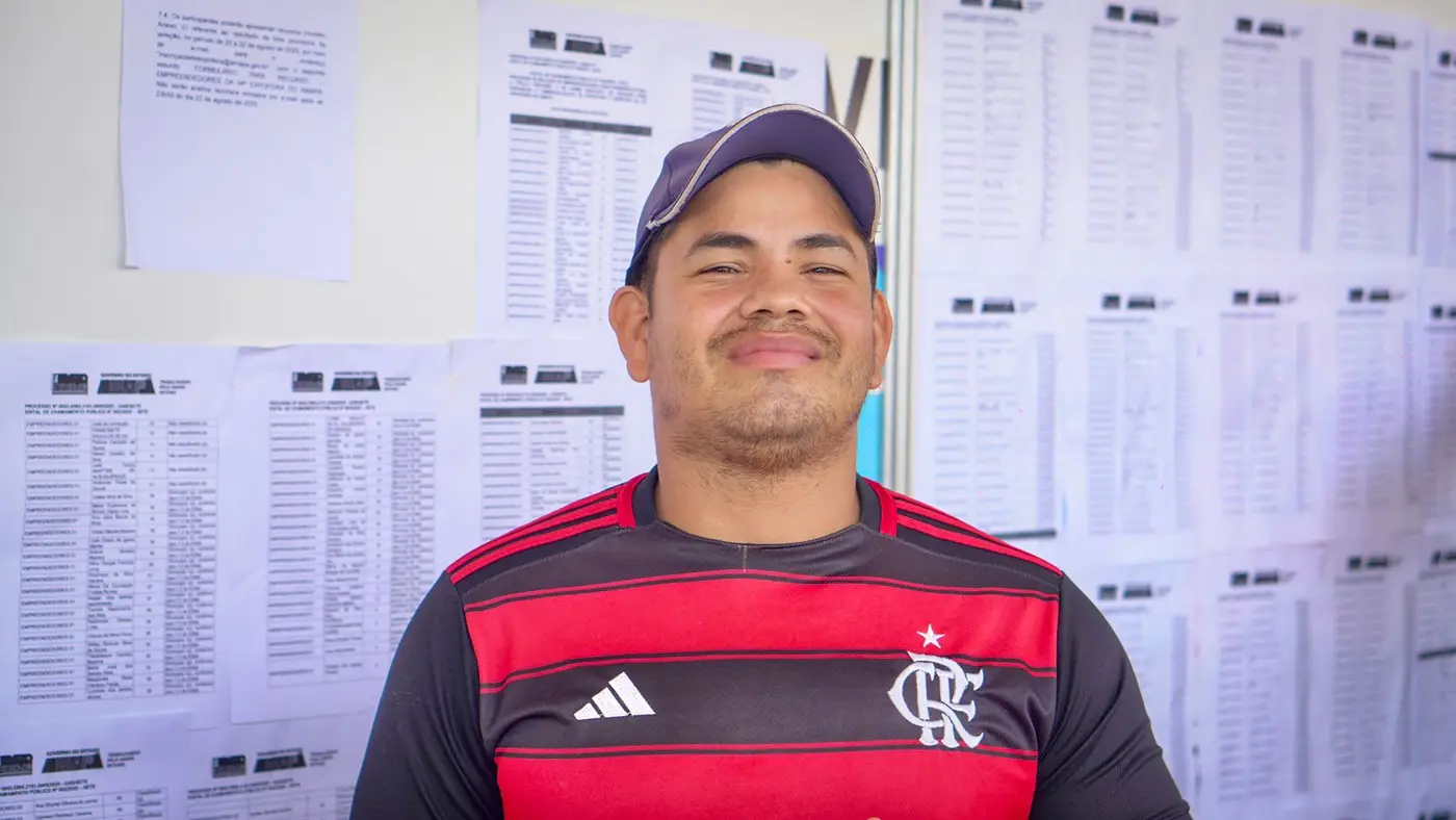 Iury Aljrandro, bartender celebra a aprovação para trabalhar na 54ª Expofeira