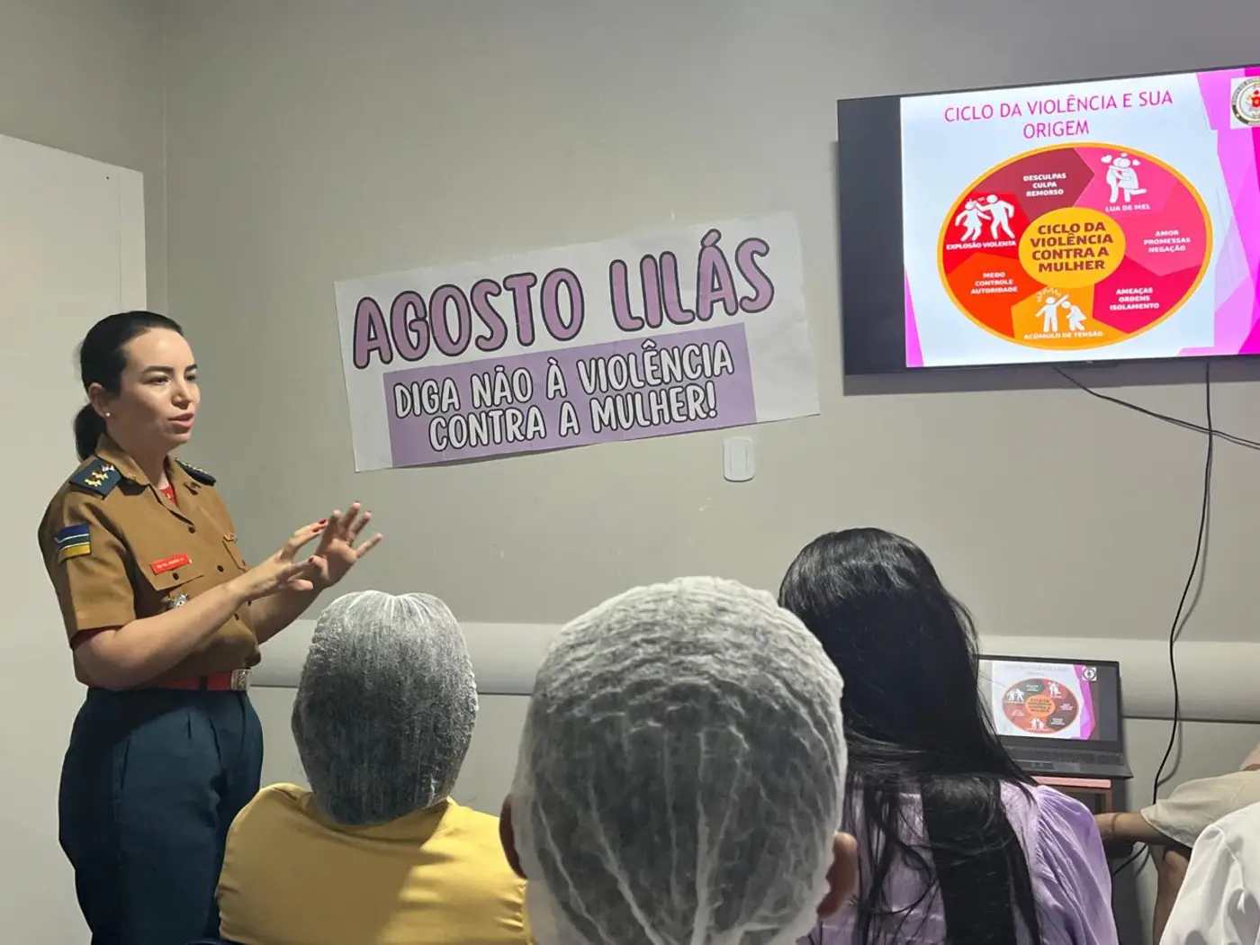 Palestra destacou sinais de alerta, apoio às vítimas e prevenção da violência