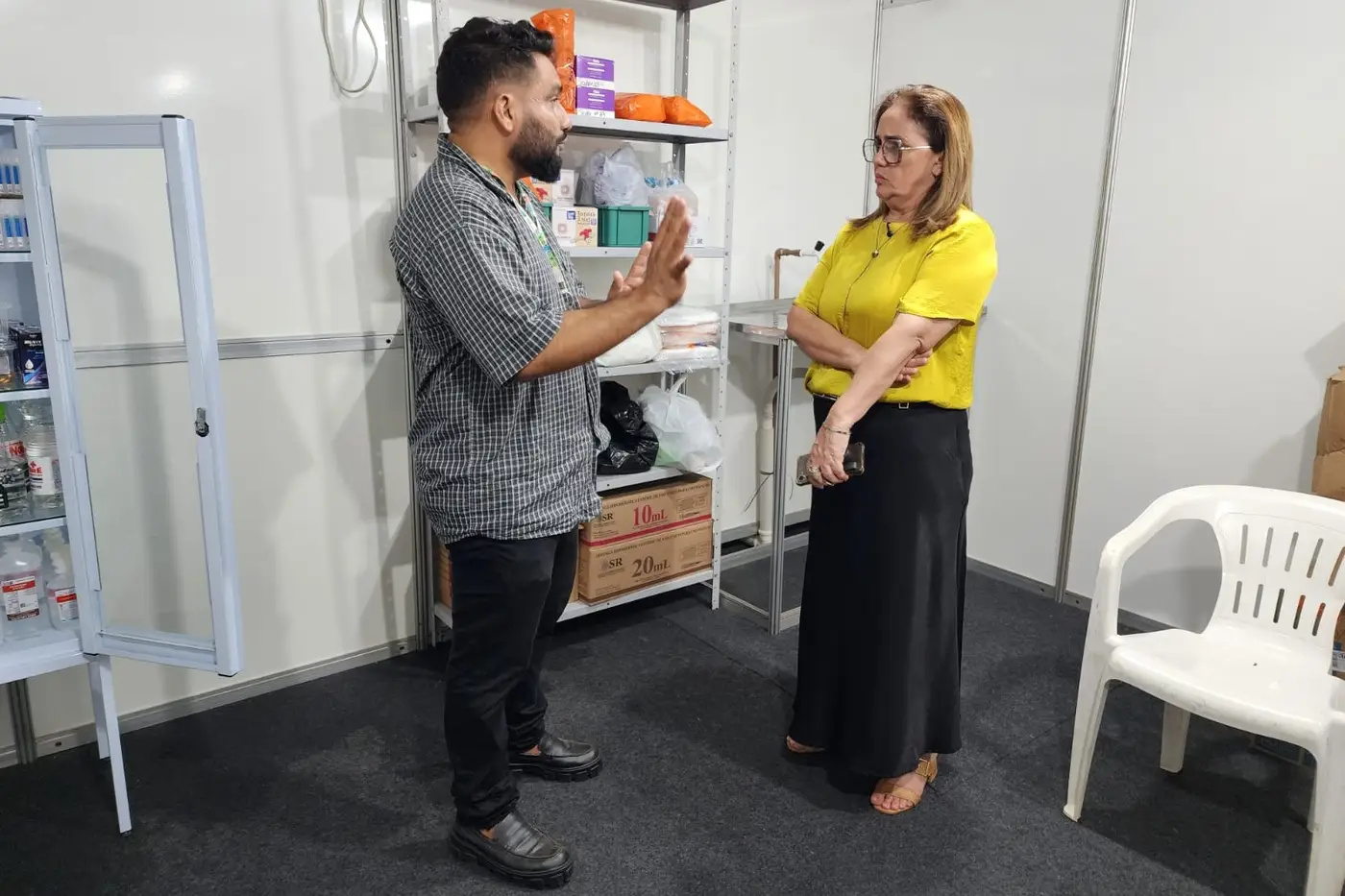 Secretária Nair Mota visitou os postos de saúde e toda a estrutura organizada pela Sesa para a 54ª Expofeira do Amapá