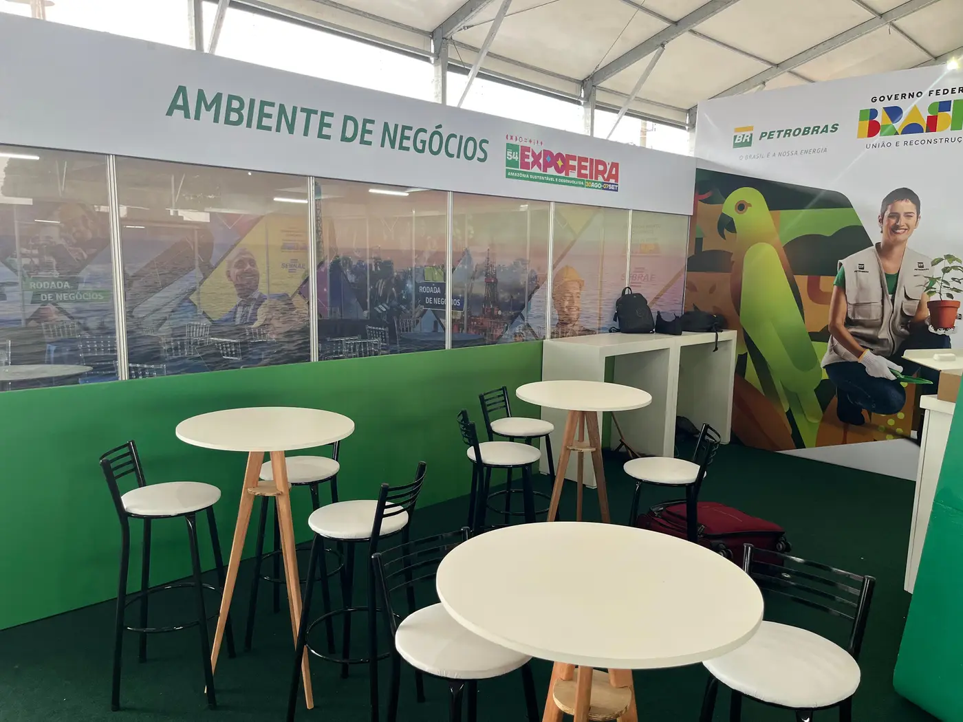 Ambiente de Negócios instalado no pavilhão da 1ª ExpoAmazônia