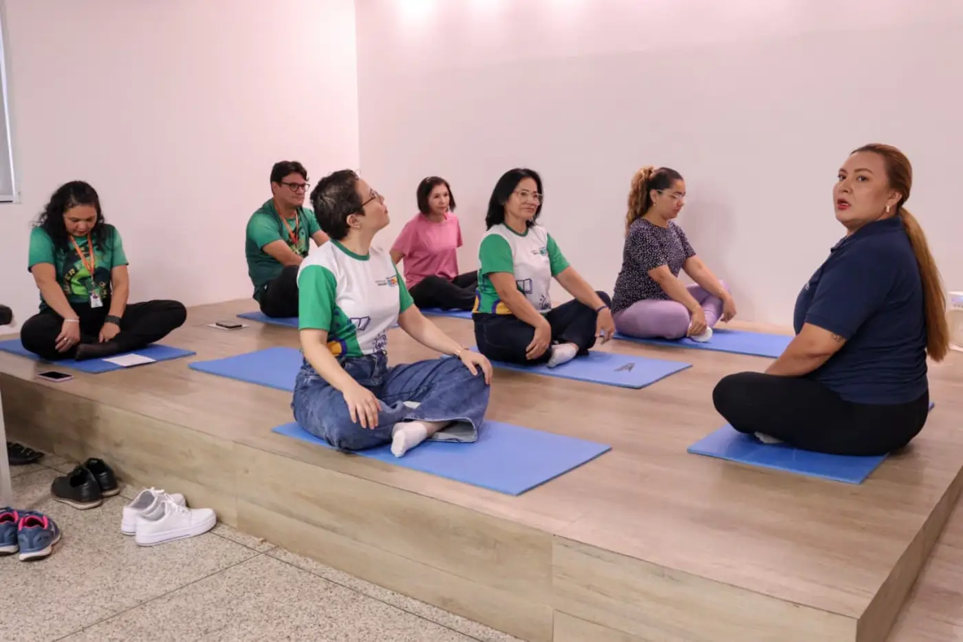 O momento contou com aulas de ioga