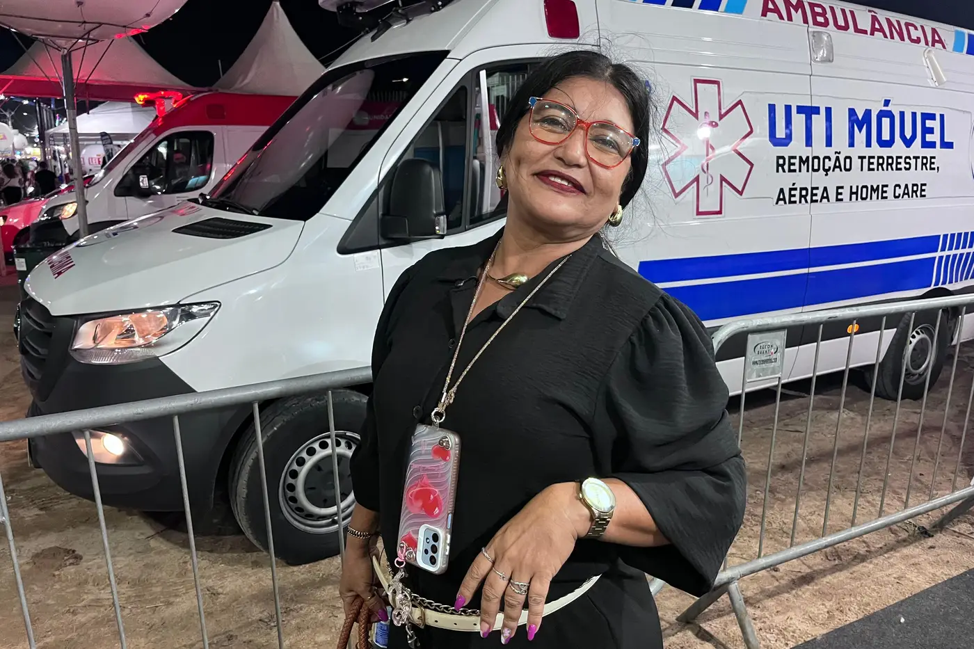 Idaleia Dutra foi com as amigas curtir os shows mas teve um mal-estar devido à hipertensão, foi atendida e aproveitou a noite