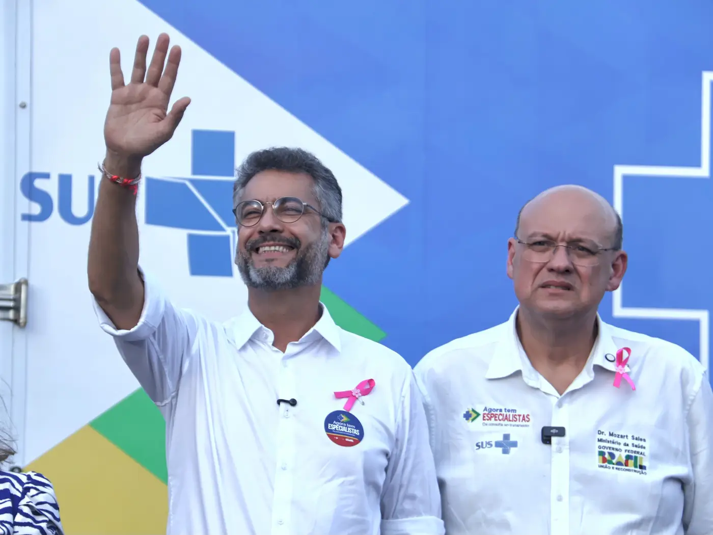 Governador Clécio Luís e o secretário do Ministério da Saúde, Mozart Salles, no lançamento do Agora Tem Especialista no Amapá