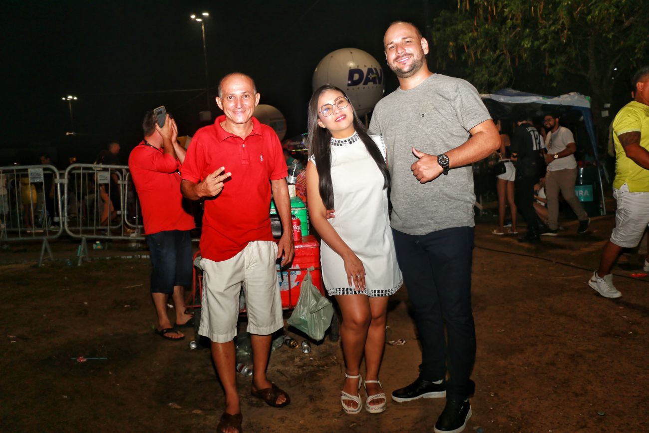 Natalino Lima, a filha Jaqueline Vilhena e o genro Pablo Seixas