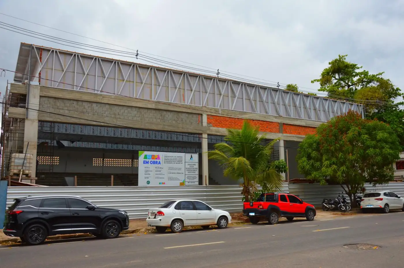 Avanço da obra do Ginásio Paulo Conrado, futuro polo do esporte paralímpico.