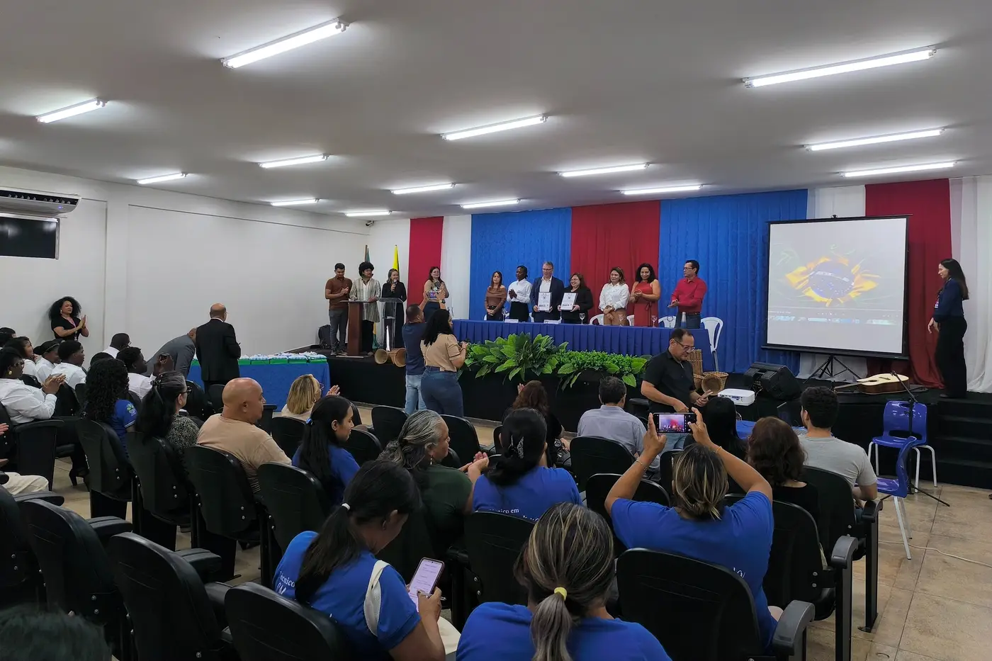 Cerimônia de recepção da comitiva guianense aconteceu nesta segunda-feira, 27