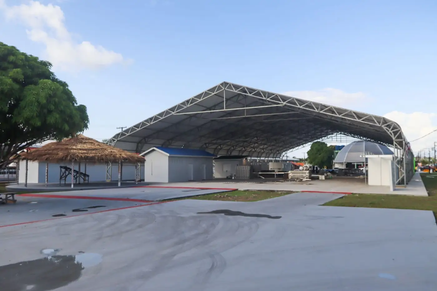 O Pavilhão Território das Artes, ainda em construção, recebe a 2ª Vitrine Afroempreendedora durante a Expofeira 2026.
